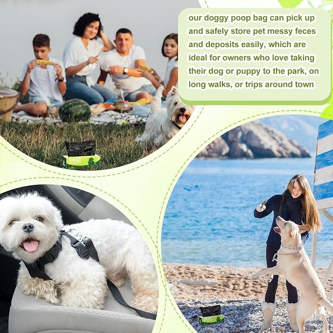 Sherr Dog Poop Bags 10 Boxed Rolls 2000 Counts | Bulk, Leak Proof, For Puppy Pets, Outdoor Walking and Travel