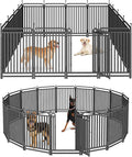Thickened Dog Playpen Foldable Metal Yard Fence32/43inch Compact Portable Animal Barrier Fence for Indoor Outdoor (16 Panels, 43 inch)