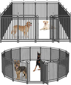 Thickened Dog Playpen Foldable Metal Yard Fence32/43inch Compact Portable Animal Barrier Fence for Indoor Outdoor (16 Panels, 43 inch)