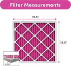 20x20x1 Air Filter (6-Pack) | Made in the USA | Color Changing | Remove Cat and Dog Odor | MERV 8 for Pet Hair Dander and Dust | 19.5"x19.5"x0.75" Exact Size