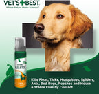 Vet's Best Waterless Flea & Tick Bath for Dogs, Plant-Based, 8 oz | No-Rinse Flea & Tick Bath, Plant-Based Formula, Essential Oils, Helps Control Fleas & Ticks, Made in USA