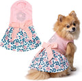 Parisian Pet Cherry Blossom Dog Dress - Elegant Floral Clothes for Medium Dogs Girl - Stylish Pink Dog Outfit - Lightweight and Soft Puppy Clothes - Formal Pet Apparel - Designer Dresses for Dogs