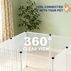 BRIAN & DANY Dog Playpen Portable for Small Animals, Dog Play Pen Indoor, Transparent Pet Playpen for Puppies, Cats, 40" L x 40" W x 28" H | Dog Play Pen Indoor, Transparent Pet Playpen for Puppies, Cats, 40" L x 40" W x 28" H
