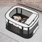 Dog Playpen - Foldable Cat Play Pens for Pubby,Kitten, Rabbit,Portable Pet Tent with Carring Bag for Indoor/Outdoor Travel Camping (Black-Large)