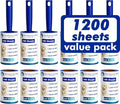1200 Sheets Lint Roller with 6 Upgraded Handles (6 Rollers + 6 Refill), Mage Value Set Sticky Lint Rollers for Pet Hair, Portable Pet Hair Remover for Clothes, Furniture, Carpet, Dog and Cat