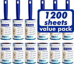 1200 Sheets Lint Roller with 6 Upgraded Handles (6 Rollers + 6 Refill), Mage Value Set Sticky Lint Rollers for Pet Hair, Portable Pet Hair Remover for Clothes, Furniture, Carpet, Dog and Cat