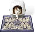 Cat Litter Mat, 24"x15" High-Density PVC Cat Litters Trapping Mat, Waterproof & Non-Slip Backing, Litter Box Catcher, Soft on Kitty Paws, Easy Washable Pet Supplies Blue