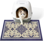Cat Litter Mat, 24"x15" High-Density PVC Cat Litters Trapping Mat, Waterproof & Non-Slip Backing, Litter Box Catcher, Soft on Kitty Paws, Easy Washable Pet Supplies Blue