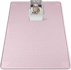 Silicone Cat Litter Mat for Litter Box 50”x35” Large Cat Mat, Pink | Waterproof, Non-Slip, Leak-Proof Rug Mat with Lip, Easy to Clean, Extra Large Litter Catcher Mat for Floor