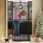 SHYUJAJIE 71 Inch Extra Tall Pet Gate for Cats | 29.92"-43" Adjustable Wide Dog Gates,Pressure Mounted Walk Through Tall Pets Gate for Doorways,Hallway,Stairs,White