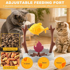 Cat Slow Feeder Treat Dispenser, Foraging Interactive Cat Puzzle Fish Toy | Enrichment Toy for Cats & Kittens Prevent Overeating & Relieves Boredom, Campfire Fish Cat Toy