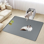 Silicone Cat Litter Mat for Litter Box 50”x35” Large Cat Mat, Dark Grey | Waterproof, Non-Slip, Leak-Proof Rug Mat with Lip, Easy to Clean, Extra Large Litter Catcher Mat for Floor