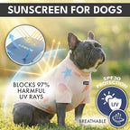 Spark Paws Sunblock Dog T-Shirt, SPF30 Protection, Lightweight Breathable Quick Dry for Dogs with Sensitive Skin - Pineapple & Seashells (Set of 2) - Size L