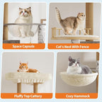 Cat Tree with Litter Box Enclosure, Multi-Level Cat Tower with Hidden Litter Box Furniture, Large Plush Top Perch, Sisal Scratching Posts, Cat Condo & Hammock for Indoor Cats, Living Room,Grey