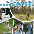 Dog Poop Bags Rolls 240 Count– Leakproof 4 Color for Mess-Free Pickup | Unscented Thick Pet Waste Bags with Dispenser for Clean Hands During Daily Walks Parks Sidewalks and Backyard Cleanup