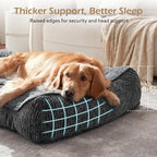 JOEJOY XL Orthopedic Dog Bed for Large Dogs, Extra Thick Foam Pet Bed Sofa | Bolster Sides, Large Sized Dog Couch Bed with Removable Washable Cover, Non-Slip Bottom, Grey (42"x30")