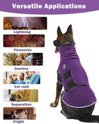 Meifsou Dog Anxiety Vest with Hood, Skin-Friendly Thunder Jacket for Dogs, All-in-One Dog Calming Shirt with Hood for Thunder, Fireworks, Separation - Keep Pet Calm Without Medicine, Rose, 3XL