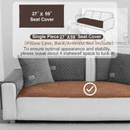 Washable Velvet Dog Couch Cover, Plush Pet Sofa Furniture Protector for 2-3 Cushion Couch, Non-Slip Washable Cover for Dogs(1PC/27.6"x59.1",Brown)