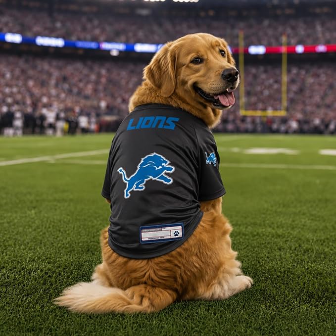Littlearth NFL Detroit Lions Stretch Pet Jersey, Team Color, Small
