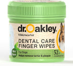 Dr. Oakley Dog Dental Wipes Finger Dental Care - Mint Flavor | Teeth Cleaner, Plaque Remover