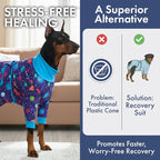 Spark Paws Dog Surgery Recovery Suit – Dog Recovery Suit After Surgery, Anti-Lick Dog Onesie, Abdominal Wound Protector, Soft Cone Alternative for Spay Neuter Male Female Pet Recovery - Planets - XL