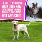 Dog Boots – Breathable Paw Protectors, Anti-Slip Sole (4 Pack, Size 1, Army Grey), for Small Dogs | Hiking, Hot Pavement & Winter Snow | Adjustable Straps with Reflective Safety Design
