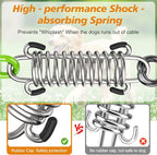 30FT Dog Tie Out Cable Lead with Shock Spring for Medium Large Dogs | Shock-Absorbing; 500LBS Tensile Strength; Strong Stainless Steel Core; 360° Swivel Locking Hook; Anti-Rust Vinyl Coating