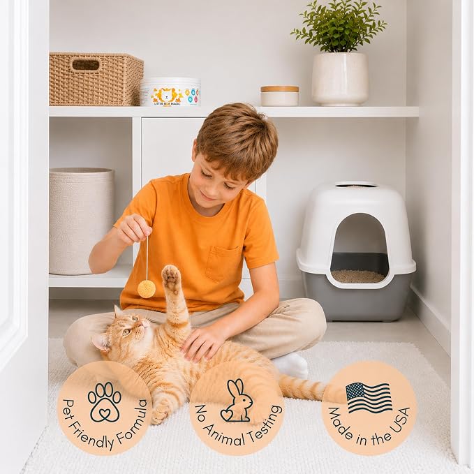 Litter Box Magic Cat Litter Deodorizer Gel, Orange Scent, 16 Oz, Pack of 2 | Odor-Absorbing Gel Jar Neutralizes Cat Litter Box Odors with a Fresh Orange Scent. Multi-Cat Smell Eliminator. Non-Toxic.