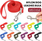 24 Pack Nylon Dog Training Leash Bulk 5 ft Dog Leash for Small and Medium Puppy Traction Rope for Training, Play, Camping, or Backyard, 12 Assorted Colors(Bright Colors)