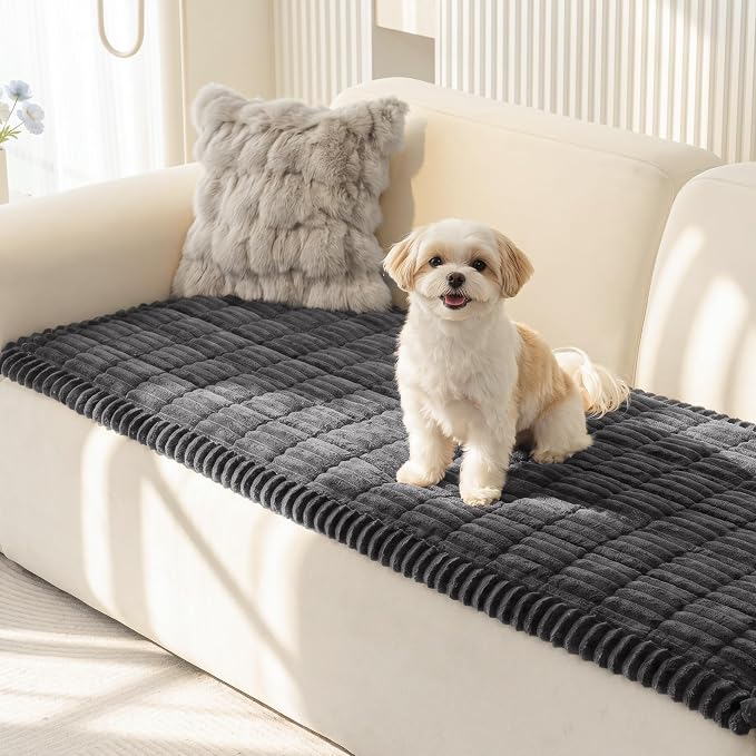 Couch Cover for Dogs, Washable Pet Sofa Covers for 3 Cushion Couch | Non Slip Dog Couch Covers for Sofa, Furniture Protector Against Fur, Dirt , Pet Friendly, Dark Grey, 27.6" x 70.9"