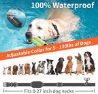 Dog Vibration Collar with Controller No Shock, 3300ft Waterproof Training Dog Collar Beep and Vibrate Only, Security Lock & Rechargeable Vibrating Collar for Dogs 5-120 lbs - No Prongs