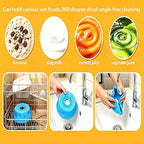 BPA Free Rolling Ball Slow Feeding and Licking Bowl Feeding and Care kit | Pet grooming comb nail clipper kit suitable for small and medium-sized dogs and cats, non slip dishwasher safe, blue
