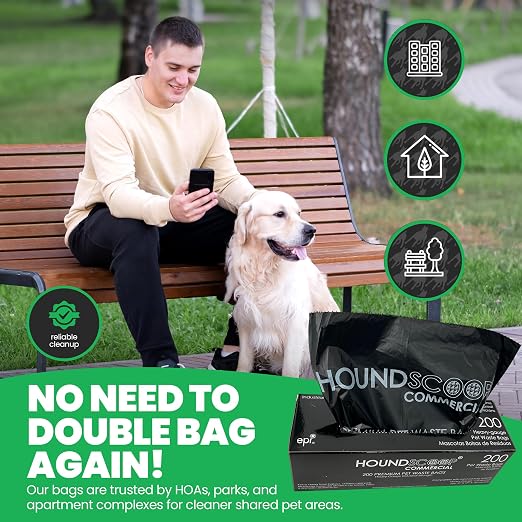 2000 Ct Pet Waste Bags on Roll for Poop Station Dispensers | 10x200 Pet Waste Bags on Roll in box, Commercial-grade, Leakproof, Poop Station Refills for Parks, HOAs Residential Stations