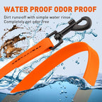 Dogline Biothane Waterproof Dog Leash 2/4/6 Ft Strong Coated Nylon Webbing with Black Hardware Odor-Proof Easy to Clean High Performance for Small or Large Dogs Made in USA, Hunter Orange