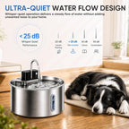Selene Dog Water Fountain, 7L Stainless Steel Dog Water Fountain with Visual Water Level, Super Quiet Dog Water Bowl, 5-Stage Filtration Pet Water Dispenser, Easy to Clean (7L)