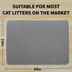 Honeycomb Double Layer Cat Litter Mat, Gray, 36 x 24 Inch, 1 Pack | Soft EVA Material, Non-Slip Backing, Urine & Water Resistant, Scatter Control, Washable & Durable, Ideal for Indoor Cats