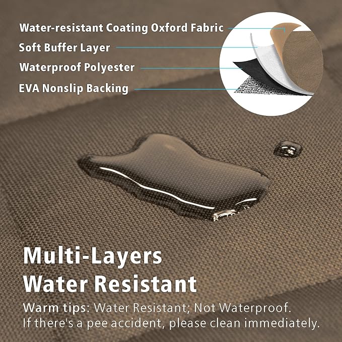 F-color SUV Cargo Liner for Dogs - Heavy Duty Cargo Cover for Mid-Size SUVs | Water Resistant, Bumper Flap, Non-Slip Mat, Car Trunk Dog Car Seat Cover Prevents Scratches Pet Hair Mud Dirt for Sedans Vans