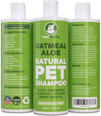 Oatmeal Shampoo for Dogs - Helps Dry Coats & Itchy Sensitive Skin, 16 oz | Aloe Vera, Chamomile, Jojoba Oil, Vitamin E, No Parabens or Artificial Dyes