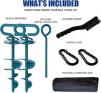 Eurmax USA 2-Pack Heavy Duty Dog Tie Out Stake, No-Tangle In Ground Anchor Runner for Large Dogs up to 210 Lbs - Perfect for Yard, Beach and Camping (Square,Navy Blue)