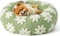LE SURE Shown on TV Jacquard Donut Cute Small Dog Beds，Green 23x23x7in | Orthopedic Calming Cat Sofa Indoor,Original Design Pattern,Washable Cover,Home Decor as Gift for Pet ,Anti Slip Bottom