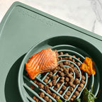 Slow Feeder Dog Bowls - Medium Size Silicone Slow Eating Dog Bowl for Puppies & Dogs with Suction Cup -Dishwasher-Safe, Lick Mat Design, Reduces Gulping,for All Breeds,7.5”x1.5”- Spruce
