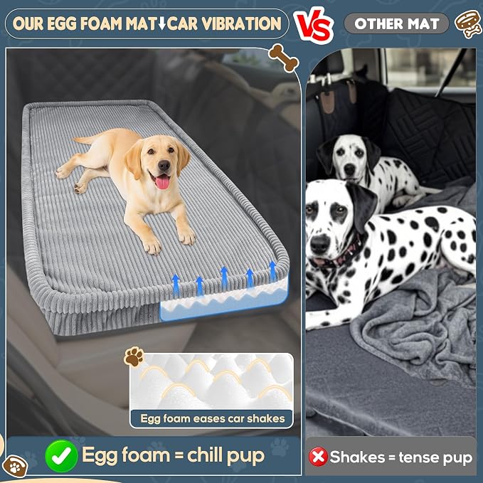 Loiion Dog Car Bed, Non-Slip Backseat Extender Pet Mat 56"x28.7" | Removable, Washable Dog Bed With Waterproof Liner Protects Car Seats, Anti-Slip Travel Bed For Dogs