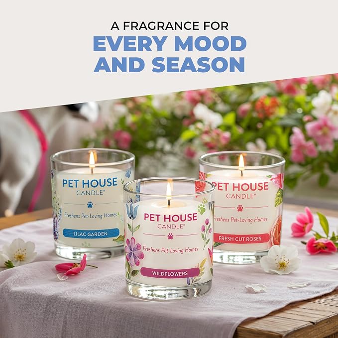 Pet House Pet Friendly Candle Plant Based Scented Candle Clean Burning, Long Lasting for Home, Sugar Cookies 2 Pack