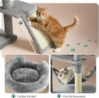 YITAHOME 75-Inch Tall Multi-Level Cat Tree Indoor | Cat Tree Tower with Condos, Top Perches, Sisal Ramp, Scratching Posts & Cozy Basket Hammocks
