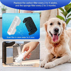 5L/169oz Dog Water Fountain Filter Replacement, 6+6 Pack | Pet Fountain Filters, 6 Carbon Filters and 6 Pre-Filter Sponges
