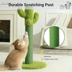 Happi N Pets Cactus Cat Tree, Cactus Cat Scratching Post with Toys | Natural Sisal, Skin-Friendly Microfiber Plush, Cute Home Decor, For All Cats, Bonus Toys & Catnip, Stable Cat Scratchers