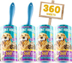 POPCHOSE Lint Roller for Pet Hair Extra Sticky, 360 Sheets with 2 Handles | Dog and Cat Hair Remover for Clothes, Furniture, Couch, Lint Roller for Carpet
