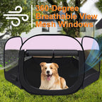 Dog Cat Playpen,Portable Pet Puppy Playpen,Rabbit Puppy Dog Play Pen for Indoors,Dogs Tent for Indoor Cats,Kitten Playpen,Collapsible Small Cats Crate Cage for Small Dogs with Carrying Case(Pink, M)