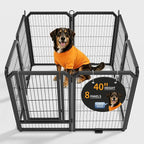 Dog Playpen Indoor 40 Inch 8 Panels Pet Pen with Door & Stakes Portable Exercise Puppy Playpens Metal Dogs Fence Outdoor for Yard RV Camping Training Trips Small Medium Large Dogs Foldable Expandable