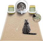 Cat Litter Box Mat, Kitty Premium PVC Pad, Durable Trapping Rug, Phthalate Free, Urine-Resistant, Scatter Control, XXL 47 x 36 Inch, Beige